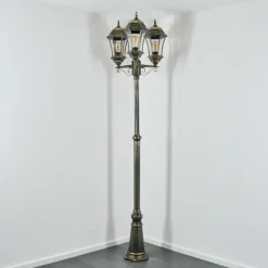 Lampes Dorées-hofstein Etoe Réverbère, Eclairage de chemin Or, Noir, 3 lumières