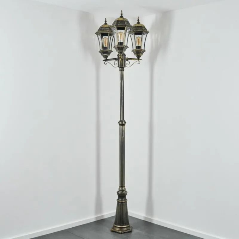 Lampes Dorées-hofstein Etoe Réverbère, Eclairage de chemin Or, Noir, 3 lumières