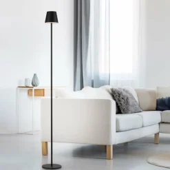 Luminaires Leuchten Direkt EURIA Lampadaire LED Noir, 1 lumière