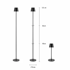 Luminaires Leuchten Direkt EURIA Lampadaire LED Noir, 1 lumière