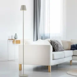 Luminaires Leuchten Direkt EURIA Lampadaire LED Gris, 1 lumière