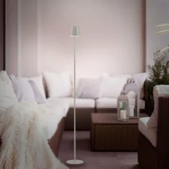 Luminaires Leuchten Direkt EURIA Lampadaire LED Gris, 1 lumière