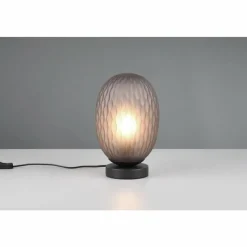 Suspension Verre Fumé-Luminaires Trio Facette Lampe à poser Noir, 1 lumière