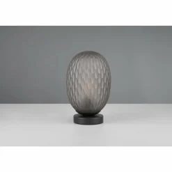 Suspension Verre Fumé-Luminaires Trio Facette Lampe à poser Noir, 1 lumière