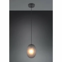 Suspension Verre Fumé-Luminaires Trio Facette Suspension Noir, 1 lumière
