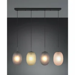 Luminaires Trio Facette Suspension Noir, 4 lumières