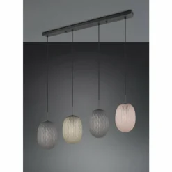 Luminaires Trio Facette Suspension Noir, 4 lumières