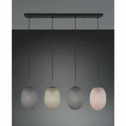 Luminaires Trio Facette Suspension Noir, 4 lumières