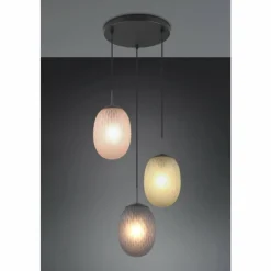 Luminaires Trio Facette Suspension Noir, 3 lumières
