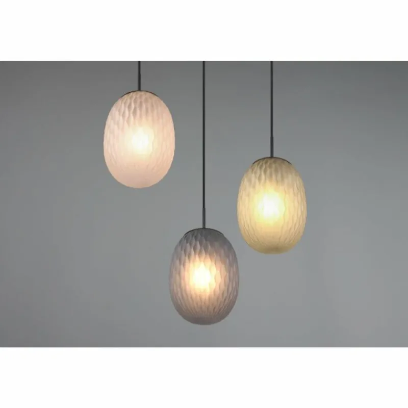 Luminaires Trio Facette Suspension Noir, 3 lumières