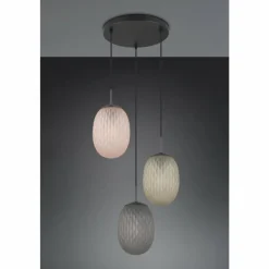 Luminaires Trio Facette Suspension Noir, 3 lumières