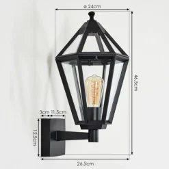 Luminaires Rustiques-hofstein Falfosa Lampe murale d´extérieur Noir, 1 lumière