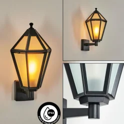 Luminaires Rustiques-hofstein Falfosa Lampe murale d´extérieur Noir, 1 lumière