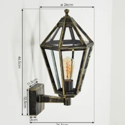 Luminaires Rustiques-hofstein Falfosa Lampe murale d´extérieur Or, Noir, 1 lumière