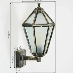 Luminaires Rustiques-hofstein Falfosa Lampe murale d´extérieur Or, Noir, 1 lumière