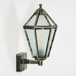 Luminaires Rustiques-hofstein Falfosa Lampe murale d´extérieur Or, Noir, 1 lumière