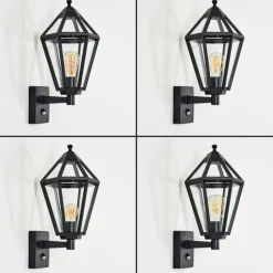 Luminaires Rustiques-hofstein Falfosa Lampe murale d´extérieur Noir, 1 lumière, Détecteur de mouvement