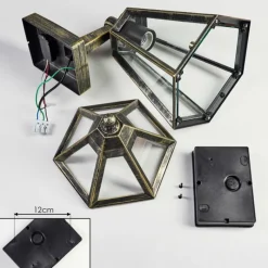 Luminaires Rustiques-hofstein Falfosa Lampe murale d´extérieur Or, Noir, 1 lumière, Détecteur de mouvement