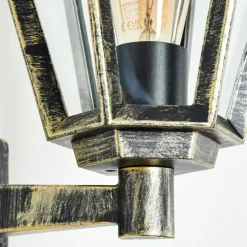 Luminaires Rustiques-hofstein Falfosa Lampe murale d´extérieur Or, Noir, 1 lumière, Détecteur de mouvement