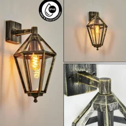 Luminaires Rustiques-hofstein Falfosa Lampe murale d´extérieur Or, Noir, 1 lumière