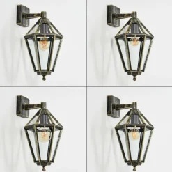 Luminaires Rustiques-hofstein Falfosa Lampe murale d´extérieur Or, Noir, 1 lumière