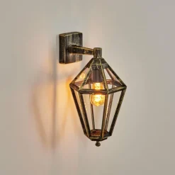 Luminaires Rustiques-hofstein Falfosa Lampe murale d´extérieur Or, Noir, 1 lumière