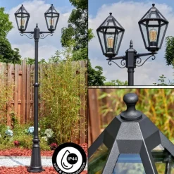 Luminaires Rustiques-hofstein Falfosa Luminaire extérieur, Réverbère, Eclairage de chemin Noir, 2 lumières