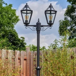 Luminaires Rustiques-hofstein Falfosa Luminaire extérieur, Réverbère, Eclairage de chemin Noir, 2 lumières