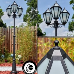 Luminaires Rustiques-hofstein Falfosa Luminaire extérieur, Réverbère, Eclairage de chemin Noir, 3 lumières