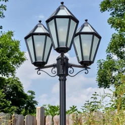 Luminaires Rustiques-hofstein Falfosa Luminaire extérieur, Réverbère, Eclairage de chemin Noir, 3 lumières