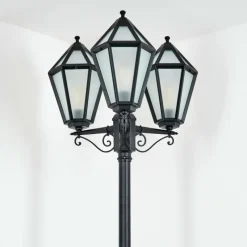 Luminaires Rustiques-hofstein Falfosa Luminaire extérieur, Réverbère, Eclairage de chemin Noir, 3 lumières