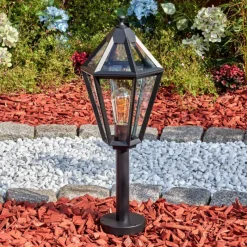 Luminaires Rustiques-hofstein Falfosa Luminaire extérieur, Borne lumineuse, Eclairage de chemin Noir, 1 lumière