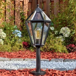 Luminaires Rustiques-hofstein Falfosa Luminaire extérieur, Borne lumineuse, Eclairage de chemin Noir, 1 lumière