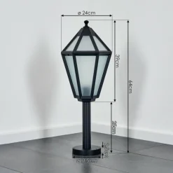 Luminaires Rustiques-hofstein Falfosa Luminaire extérieur, Borne lumineuse, Eclairage de chemin Noir, 1 lumière