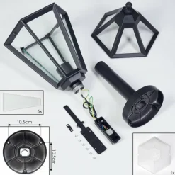 Luminaires Rustiques-hofstein Falfosa Luminaire extérieur, Borne lumineuse, Eclairage de chemin Noir, 1 lumière