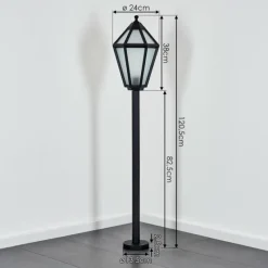 Luminaires Rustiques-hofstein Falfosa Luminaire extérieur, Eclairage de chemin Noir, 1 lumière