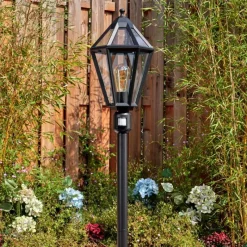 Luminaires Rustiques-hofstein Falfosa Luminaire extérieur, Eclairage de chemin Noir, 1 lumière, Détecteur de mouvement