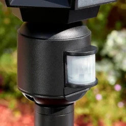 Luminaires Rustiques-hofstein Falfosa Luminaire extérieur, Eclairage de chemin Noir, 1 lumière, Détecteur de mouvement