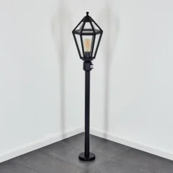 Luminaires Rustiques-hofstein Falfosa Luminaire extérieur, Eclairage de chemin Noir, 1 lumière, Détecteur de mouvement