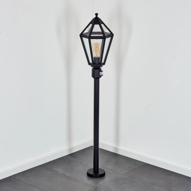 Luminaires Rustiques-hofstein Falfosa Luminaire extérieur, Eclairage de chemin Noir, 1 lumière, Détecteur de mouvement