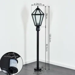 Luminaires Rustiques-hofstein Falfosa Luminaire extérieur, Eclairage de chemin Noir, 1 lumière, Détecteur de mouvement