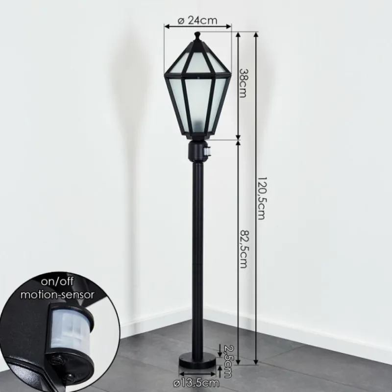 Luminaires Rustiques-hofstein Falfosa Luminaire extérieur, Eclairage de chemin Noir, 1 lumière, Détecteur de mouvement