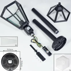 Luminaires Rustiques-hofstein Falfosa Luminaire extérieur, Eclairage de chemin Noir, 1 lumière, Détecteur de mouvement