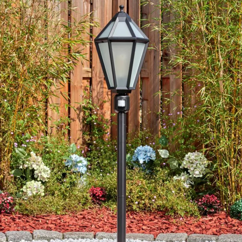 Luminaires Rustiques-hofstein Falfosa Luminaire extérieur, Eclairage de chemin Noir, 1 lumière, Détecteur de mouvement