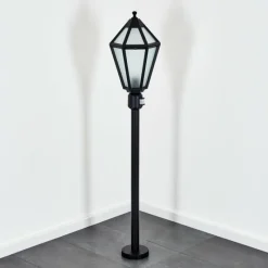 Luminaires Rustiques-hofstein Falfosa Luminaire extérieur, Eclairage de chemin Noir, 1 lumière, Détecteur de mouvement