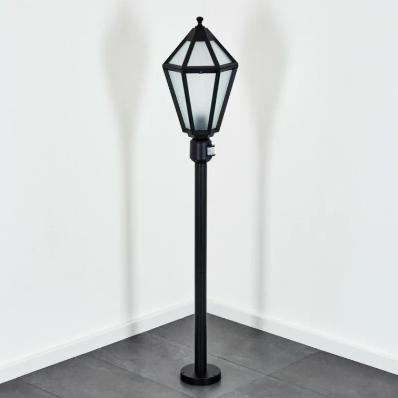 Luminaires Rustiques-hofstein Falfosa Luminaire extérieur, Eclairage de chemin Noir, 1 lumière, Détecteur de mouvement