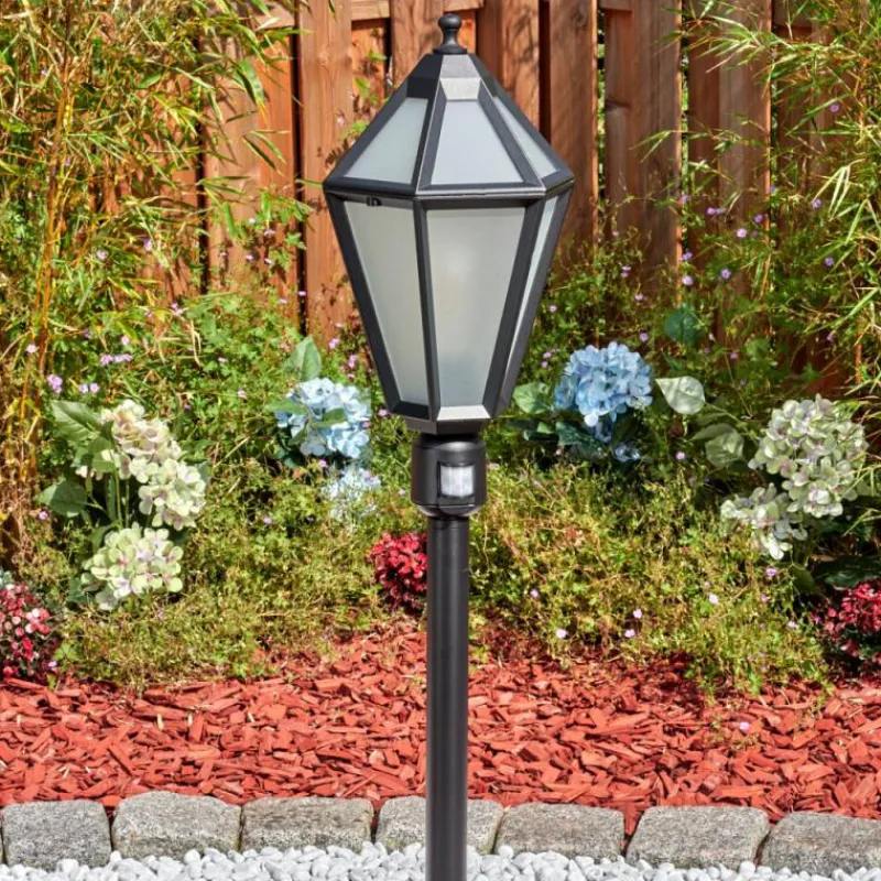 Luminaires Rustiques-hofstein Falfosa Luminaire extérieur, Eclairage de chemin Noir, 1 lumière, Détecteur de mouvement