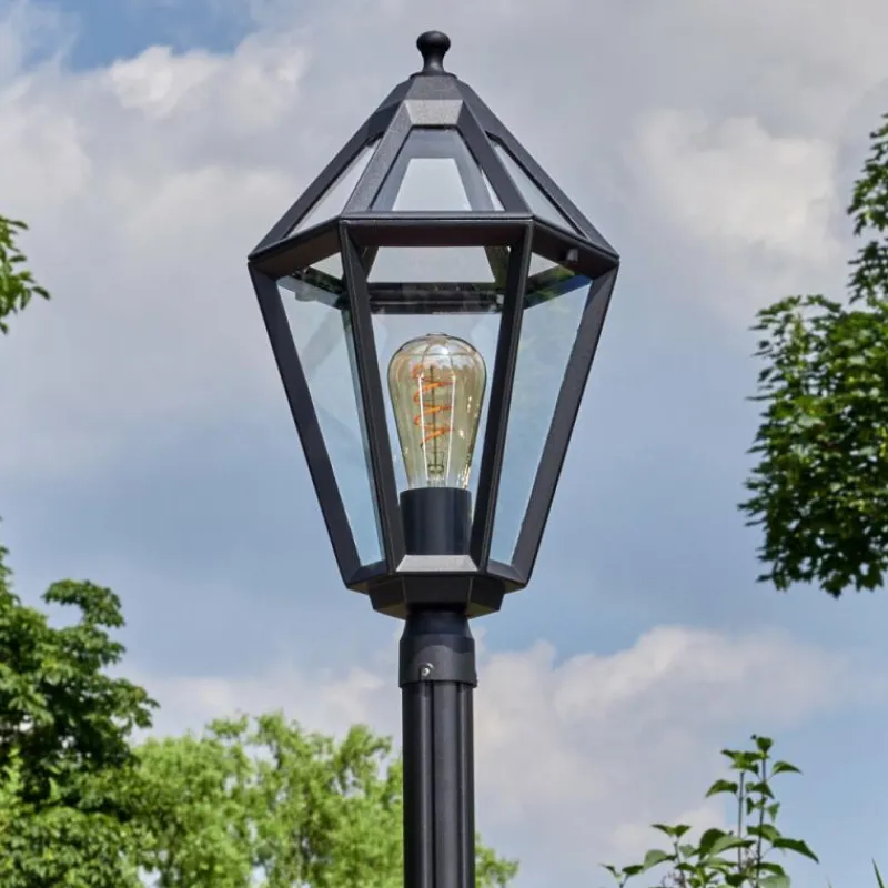 Luminaires Rustiques-hofstein Falfosa Luminaire extérieur, Réverbère, Eclairage de chemin Noir, 1 lumière