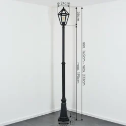 Luminaires Rustiques-hofstein Falfosa Luminaire extérieur, Réverbère, Eclairage de chemin Noir, 1 lumière