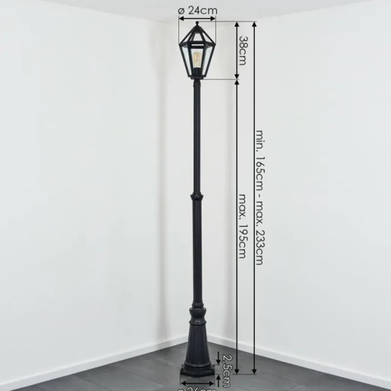 Luminaires Rustiques-hofstein Falfosa Luminaire extérieur, Réverbère, Eclairage de chemin Noir, 1 lumière